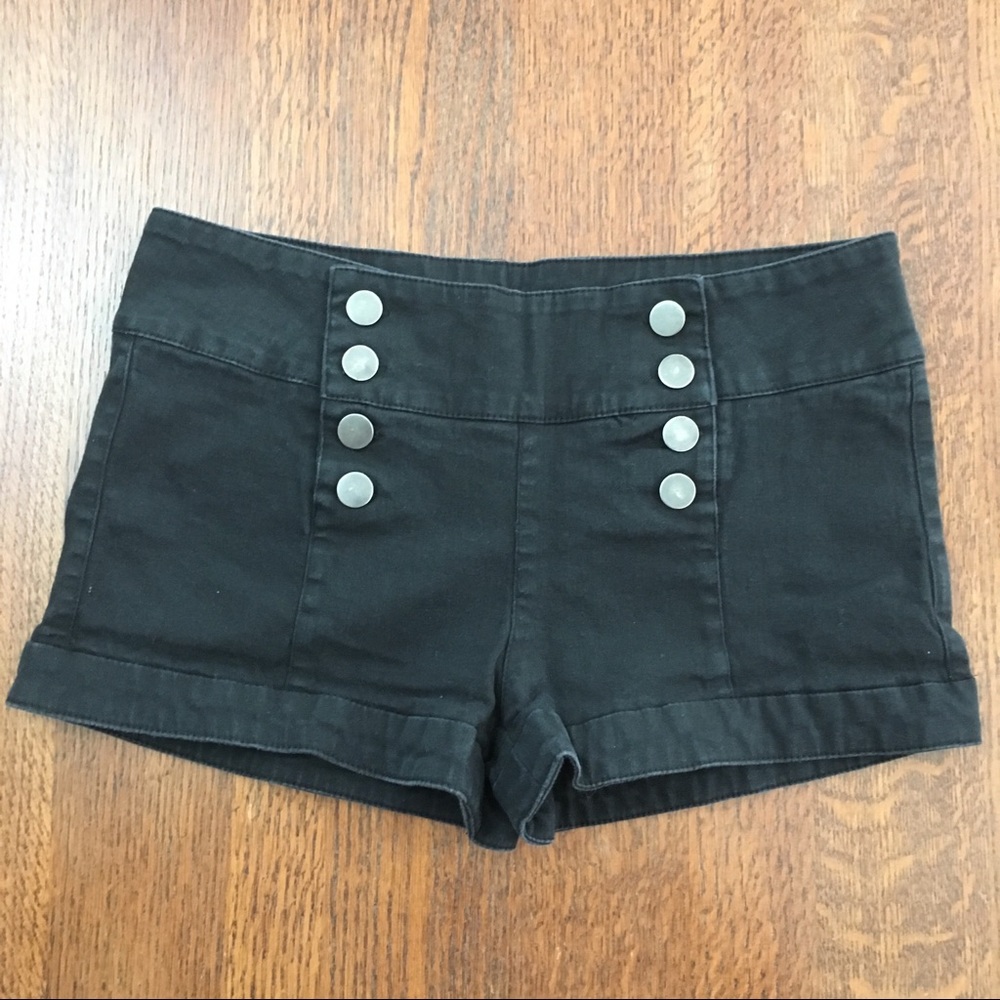 🔴 Zinga | Black Button Up Shorts